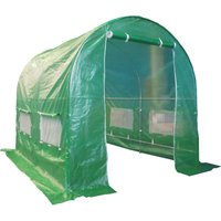 BIRCHTREE, BIRCHTREE Galvanised Frame Polytunnel Greenhouse - Green / 19MM Gauge Steel Frame / 2.5M (L) x 2M (W) x 2M (H) BIRCHTREE, BIRCHTREE Galvanised Frame Polytunnel Greenhouse - Green / 19MM Gauge Steel Frame / 2.5M (L) x 2M (W) x 2M (H)