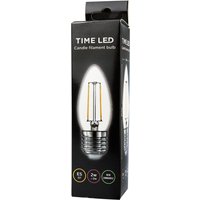 2W LED Candle Filament Light Bulb - Clear / E14