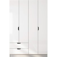 EVUHOME, BERGEN 4 Door 2 Drawers White Wardrobe - White EVUHOME, BERGEN 4 Door 2 Drawers White Wardrobe - White