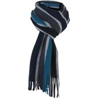 Mens Italian Inspired Warm Knitted Striped Winter Scarf - Grey