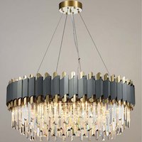 Dark Carbon and Gold Postmodern Pendant Chandelier - Dark carbon / 80cm