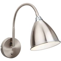 Bari 1 Light Indoor Wall Light (Switched) Brushed Steel Chrome E14 - Chrome