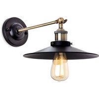 Ashby 1 Light Indoor Dome Wall Light Black Antique Brass E27 - Antique Brass