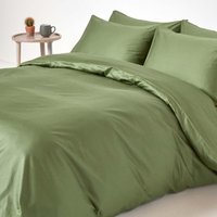 Organic Egyptian Cotton Duvet Cover Set - Moss Green / Double