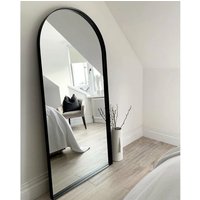 Ottilie Arched Full Length Lean To Wall Mirror Large Modern Design - Black