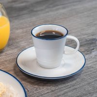 13cm White Farmhouse Espresso Saucers Pack of 6 - White