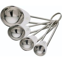 Stainless Steel Four Piece Measuring Spoon Set, Tagged - Silver