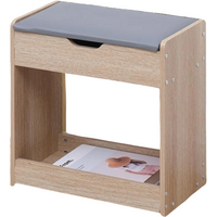 Small Shoe Storage Bench With Seat Storage - Natural Brown