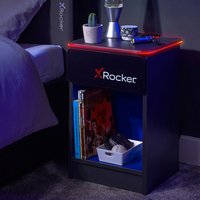 X Rocker CARBON-TEK Bedside Table with Wireless Charging and LED Lights - Blue