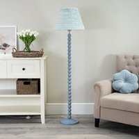 Bobbins Floor Lamp with Tapered Pleated Shade - Green