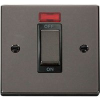 Black Nickel 1 Gang Ingot Size 45A Switch With Neon - Black Nickel