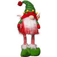 Battery Operated Light up Christmas Elf Gonk with LEDs - Red