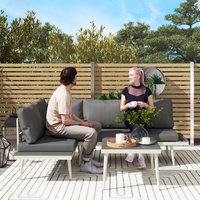 Outsunny 3 Piece Garden Furniture Set with Reclining Function - Grey