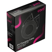 Cord Charging Cable Type 2 to Type 2 Single Phase Cable 230v 7.4kw 7.5 Metre - Black