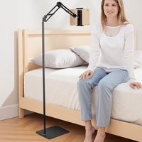 Lifeideas Adjustable Floor Phone and Tablet Stand - Black