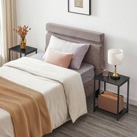 VASAGLE Side Table with Storage Shelf - Black