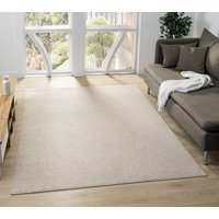 Avior Washable Plain Living Room Area Rug - Loop Pile Pebble Design Rug - Beige / 230cm