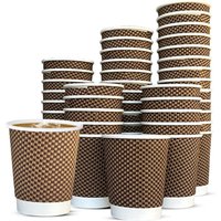 8oz Disposable Coffee Cups 3PLY VIP Designed Paper Cup - Brown / 100
