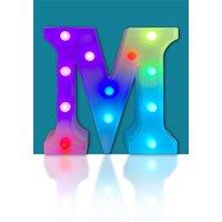 St Helens Battery Operated RGB Letter M With Remote Control - White