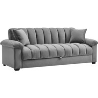 Fabric Sofa Bed with Storage Base - Grey
