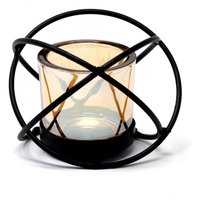 Centrepiece Iron Votive Candle Holder 1 Cup Single Ball - Black