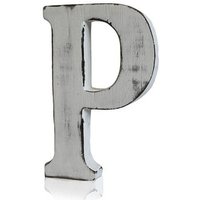 Handcrafted Shabby Chic Alphabet Letter P - White
