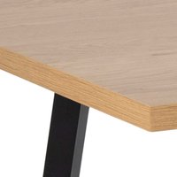 Wellington Dining Set - Natural Oak-Effect Rectangular Table with 4 Light Grey Chairs - Natural and Black