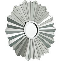 Templar Spoke Pewter Finish Wall Mirror - Silver