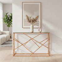 Allure Rose Gold Geometric Console Table - Gold