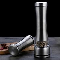 Manual Pepper Seasoning Grinding Bottle - Grey / 13.4cm