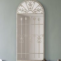 MirrorOutlet The Somerley Full Length Rustic Framed Arched Gothic Mirror - Stone