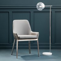 Gilden Grey Faux Leather Dining Chair - Silver, Grey
