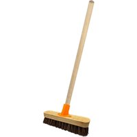 Strong Stiff Deck Scrubber Hard Bristle Brush With Wooden Handle - Brown