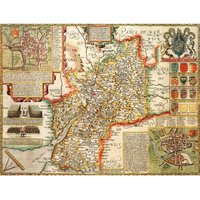 Gloucestershire Historical Map 1000 Piece Jigsaw Puzzle (1610) - Neutral