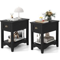 Retro Side Table Set of 2 - Black