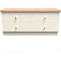 Vienna Ready Assembled 4 Drawer Bed Box - Cream Ash & Bardolino Oak