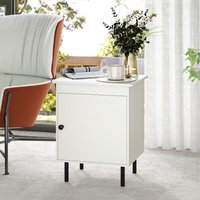 2-Tier Nightstand Modern Bedside Table - White