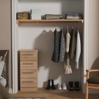 Sherwood Ready Assembled 4 Drawer Bedside Cabinet - Bardolino Oak