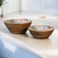 Set of 2 Floral Bird Bowls
