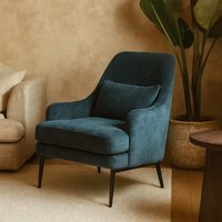 Camden Wingback Accent Armchair in Velvet - Blue