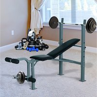 HOMCOM Adjustable Weight Training Bench - Silver