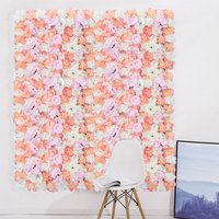 Artificial Flowers Panel Wedding Party Wall Decoration Romantic Rose Backdrop - B