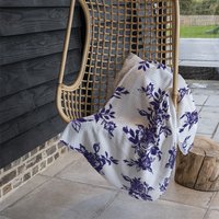 Roses Print On Polka Dots Blanket - Purple