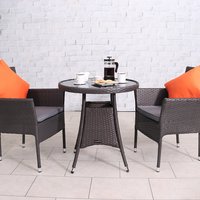 Royalcraft, Royalcraft Malaga 2 Seater Stacking 70cm Bistro Set - Black Royalcraft, Royalcraft Malaga 2 Seater Stacking 70cm Bistro Set - Black