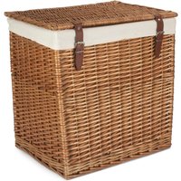 Boutique Double Steamed Wash Storage Laundry Basket With Lining - Brown / 50cm