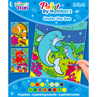 Bookoli, Kids 3 in 1 Paint by Numbers - Under the Sea Bookoli, Kids 3 in 1 Paint by Numbers - Under the Sea
