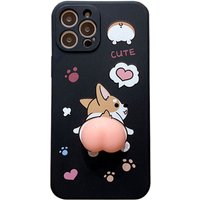 , Corgi Stress Relief Fidget Phone Case for iPhone - Black / iPhone 12 Pro Max , Corgi Stress Relief Fidget Phone Case for iPhone - Black / iPhone 12 Pro Max