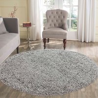 Desire Rugs Plain Living Room Fluffy Shaggy Area Rugs - Grey / 120x120