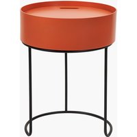 Hugo Wood and Metal Storage Table - Tobaco Top , Black legs