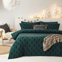 Tufted Festive Tree Duvet Cover Set - Pine Green / Single
